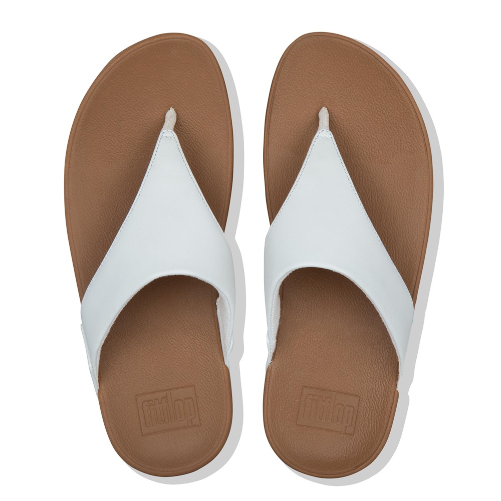 Fitflop Womens Sandals White - Lulu Leather Toe-post - 53RHEISYB